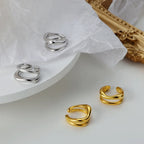 Boucle d'Oreille Clip en Fil Irrégulier 1103, 1 Pièce