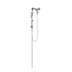 Manchette d'oreille à longue chaîne en perles de jade E1116, 1 pièce