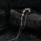 Manchette d'oreille à longue chaîne en perles de jade E1116, 1 pièce