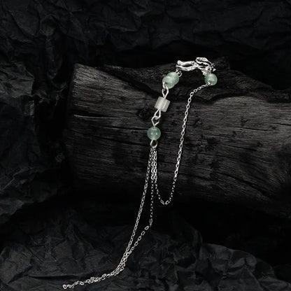 Manchette d'oreille à longue chaîne en perles de jade E1116, 1 pièce