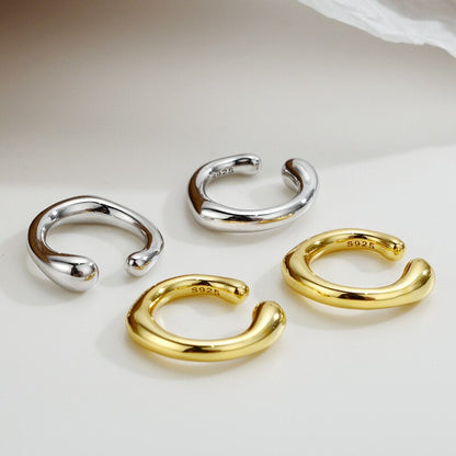 Boucles d'oreilles créoles ouvertes liquides E1105 1 pièce