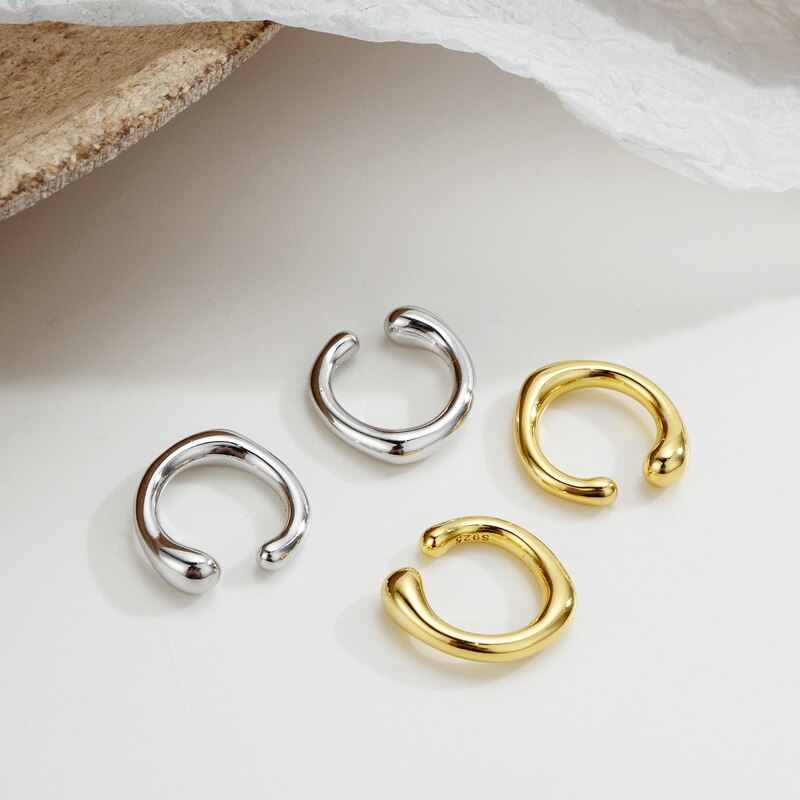 Boucles d'oreilles créoles ouvertes liquides E1105 1 pièce