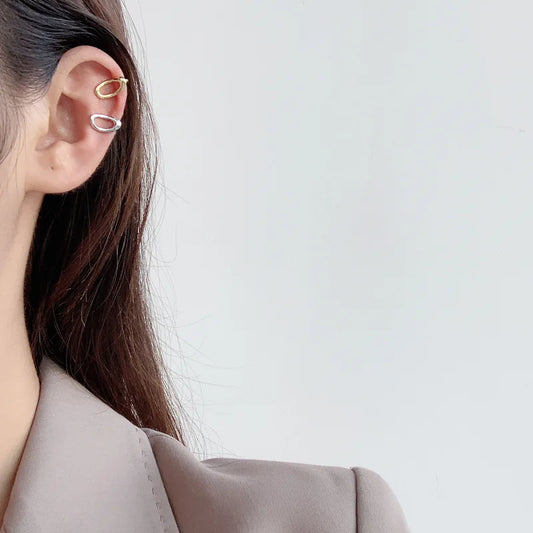 Manchette d'oreille à clip en fil ovale E1096, 1 ​​pièce