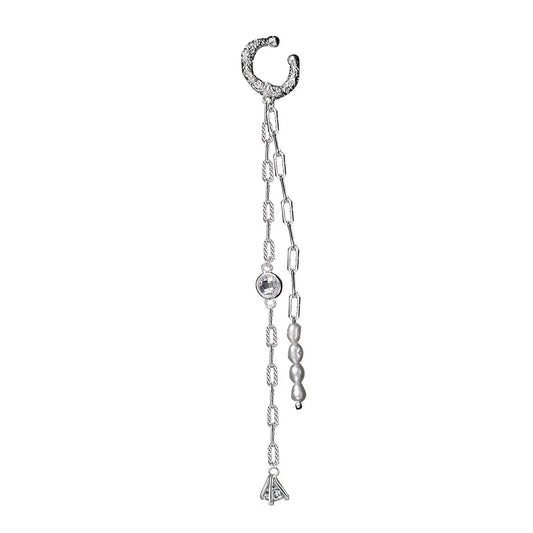 Manchette d'Oreille à Longue Chaîne de Perles E1146, 1 Pièce