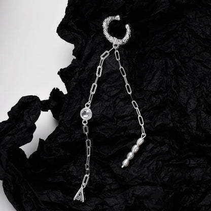 Manchette d'Oreille à Longue Chaîne de Perles E1146, 1 Pièce
