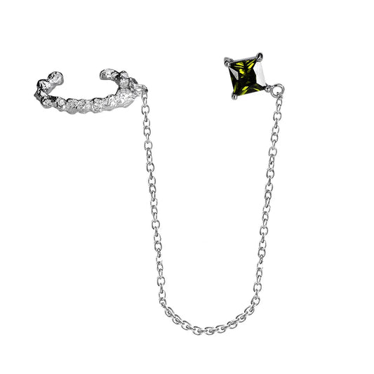 Boucle d'oreille longue chaîne CZ E1192, 1 pièce
