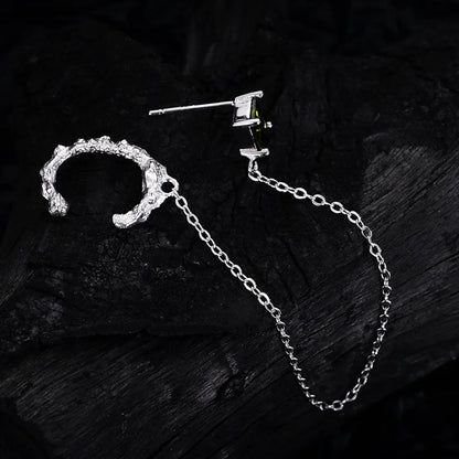 Boucle d'oreille longue chaîne CZ E1192, 1 pièce