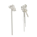 Boucle d'oreille longue chaîne en perles irrégulières E1227