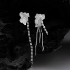 Boucle d'oreille longue chaîne en perles irrégulières E1227