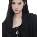 Collier pendentif en forme de larme mate N1011