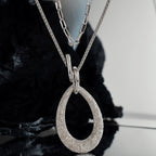 Collier pendentif en forme de larme mate N1011