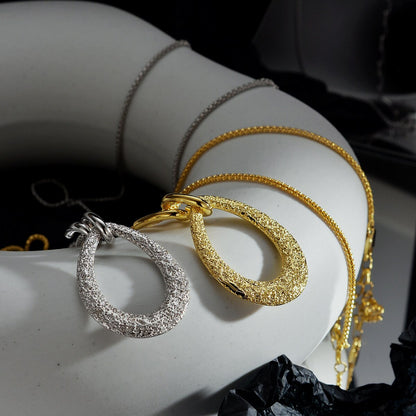 Collier pendentif en forme de larme mate N1011
