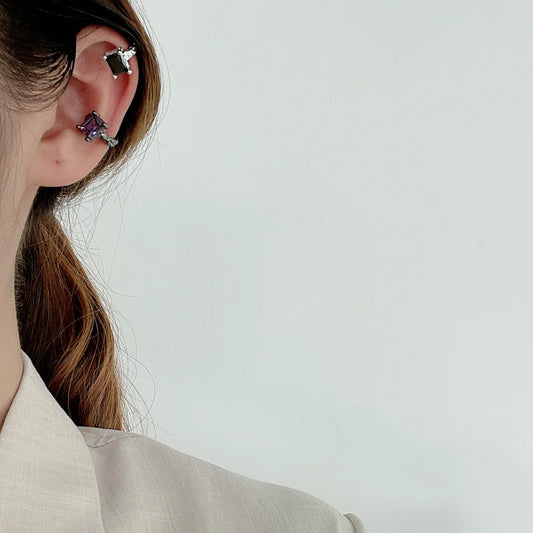 Bijou d'oreille texturé en CZ mat E1235, 1 pièce