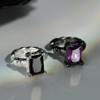 Bijou d'oreille texturé en CZ mat E1235, 1 pièce