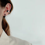 Bijou d'oreille texturé en CZ mat E1235, 1 pièce