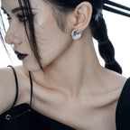 Boucles D'oreilles Solides Disque Décalé E1210