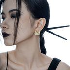 Boucles D'oreilles Solides Disque Décalé E1210