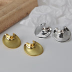 Boucles D'oreilles Solides Disque Décalé E1210