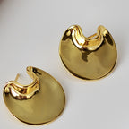 Boucles D'oreilles Solides Disque Décalé E1210