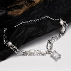 Bracelet chaînes en perles baroques B1047