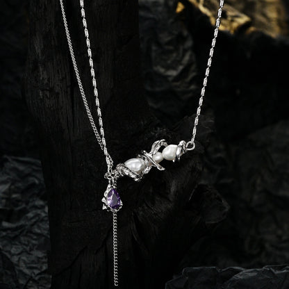 Collier multibrins avec accents de perles N1001