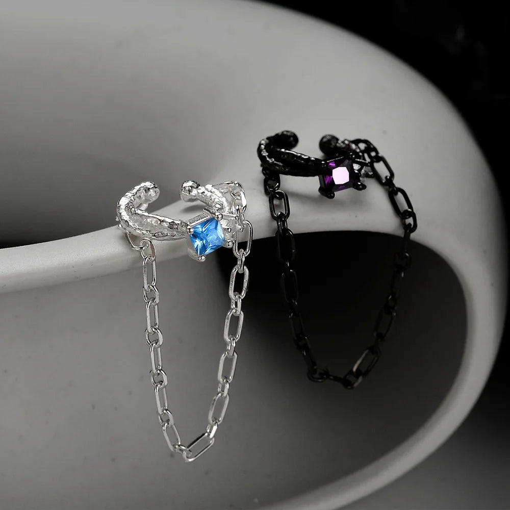 Bijou d'oreille Naturalistic Chained CZ E1222, 1 pièce
