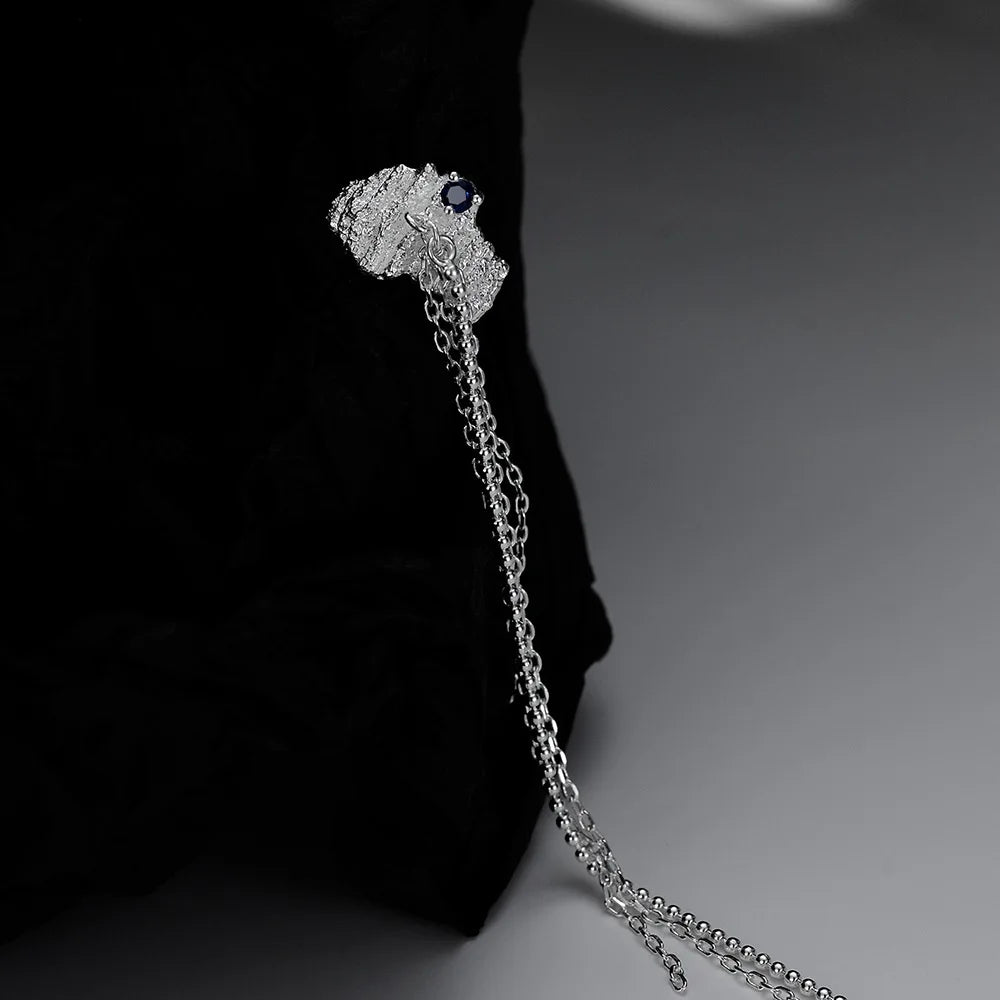 Bijou d'oreille Naturalistic Chain CZ E1221, 1 pièce