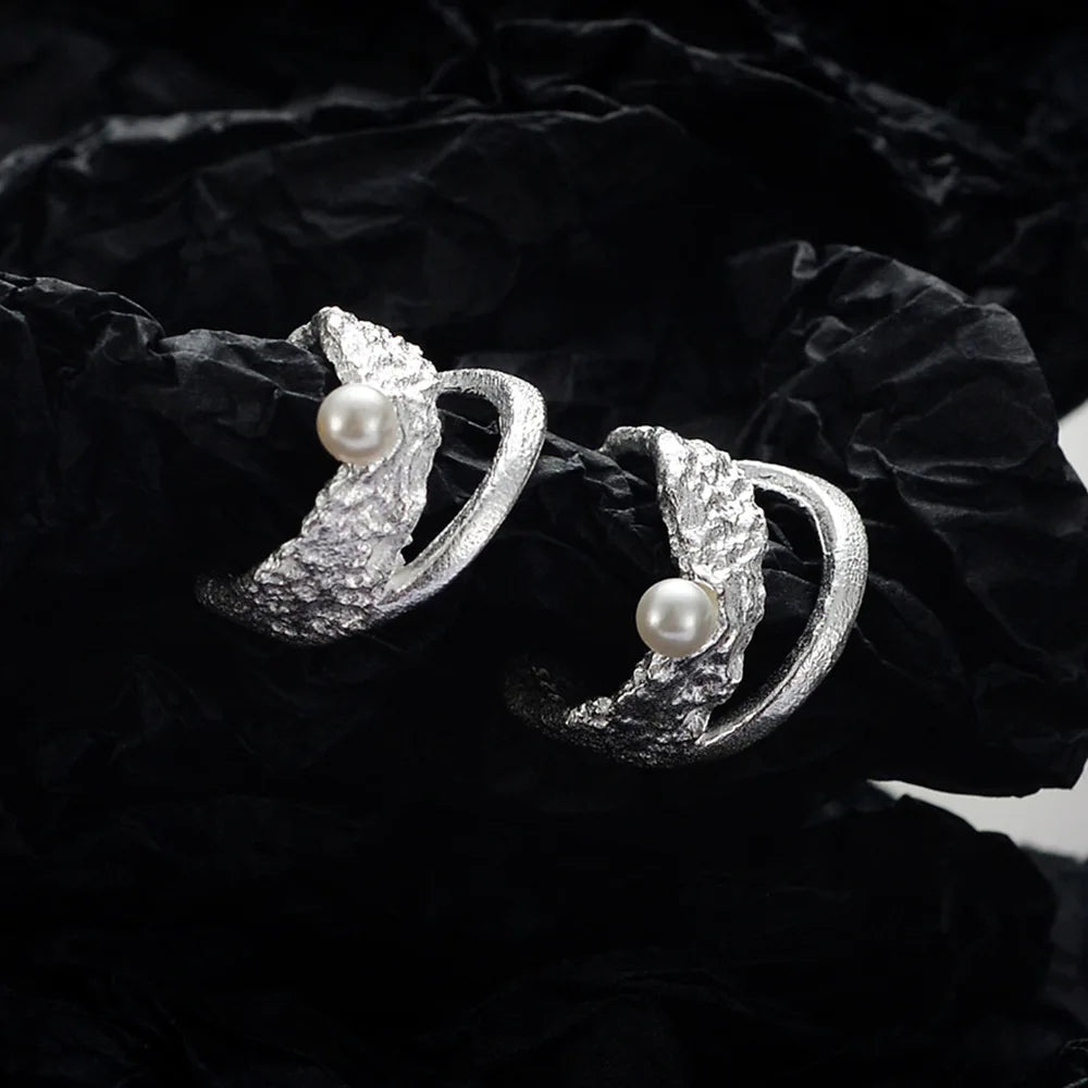 Bijou d'oreille irrégulier en perles E1218, 1 pièce