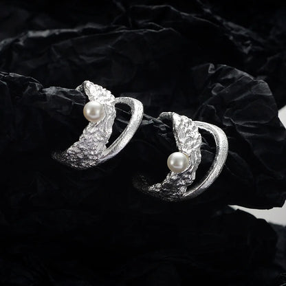 Bijou d'oreille irrégulier en perles E1218, 1 pièce