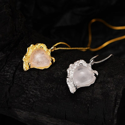 Pendentif Agate Coeur Cristal Rose N1052