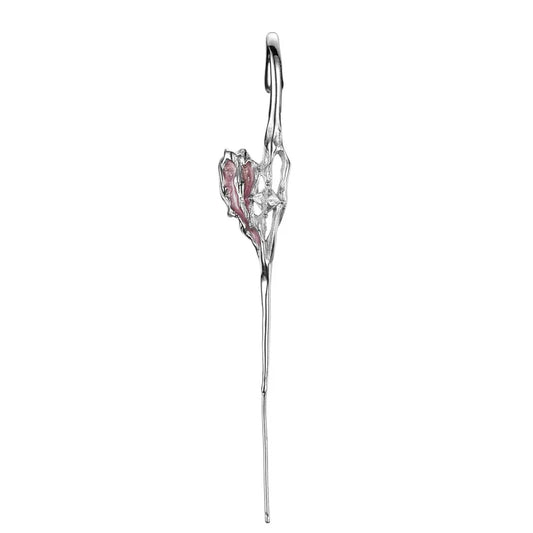 Manchette d'Oreille en Émail Rose E1110, 1 Pièce