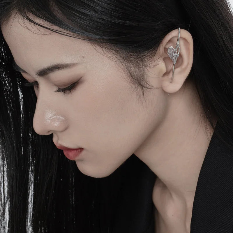 Manchette d'Oreille en Émail Rose E1110, 1 Pièce