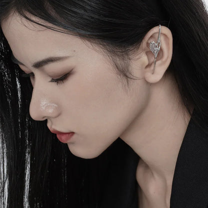 Manchette d'Oreille en Émail Rose E1110, 1 Pièce