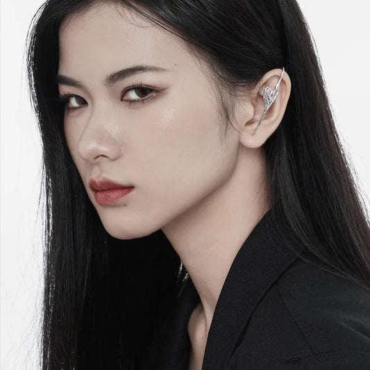 Manchette d'Oreille en Émail Rose E1110, 1 Pièce