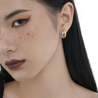 Boucles d'oreilles Huggie bicolores E1141