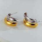 Boucles d'oreilles Huggie bicolores E1141