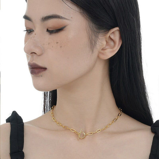 Collier à chaîne allongée dappé N1027