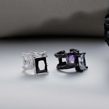 Boucle d'oreille CZ texturée érodée E1171, 1 pièce
