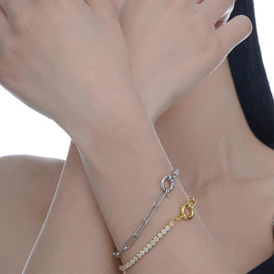 Bracelet de déclaration à chaîne scintillante B1012