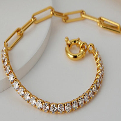 Bracelet de déclaration à chaîne scintillante B1012