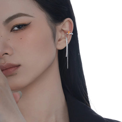 Boucle d'Oreille Irrégulière Chaîne CZ E1211, 1 Pièce