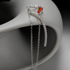 Boucle d'Oreille Irrégulière Chaîne CZ E1211, 1 Pièce