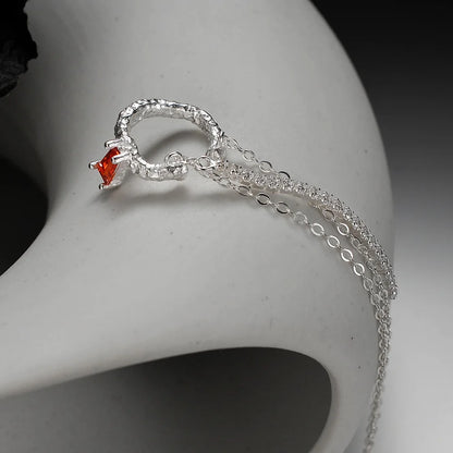 Boucle d'Oreille Irrégulière Chaîne CZ E1211, 1 Pièce