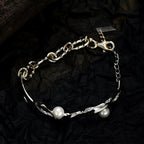 Bracelet à maillons irréguliers en perles de coquillage B1022