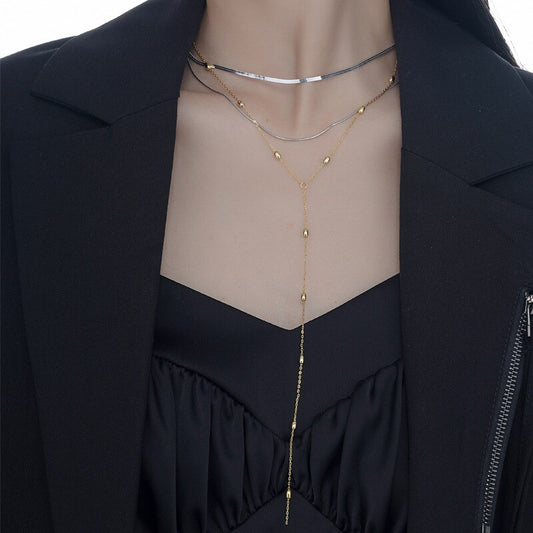 Collier de chaîne de câble perlé N1049