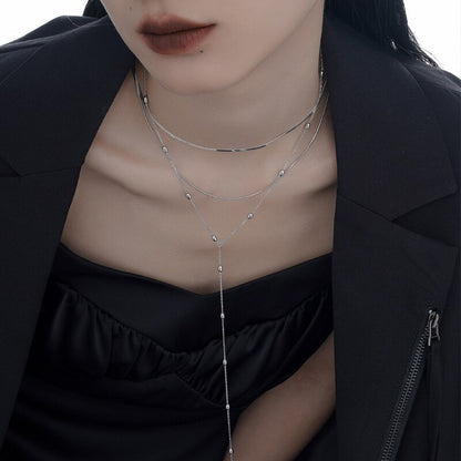 Collier de chaîne de câble perlé N1049