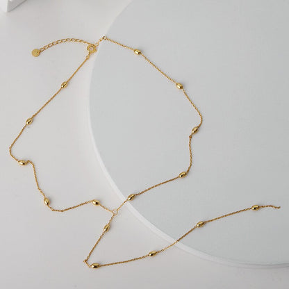 Collier de chaîne de câble perlé N1049