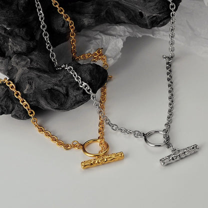 Collier chaîne torsadée en T N1019