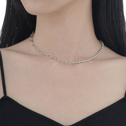 Collier chaîne torsadée à boules épaisses N1047