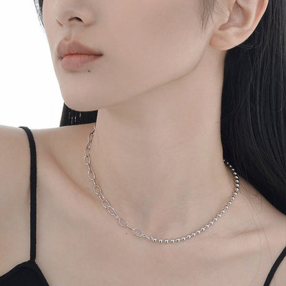 Collier chaîne torsadée à boules épaisses N1047